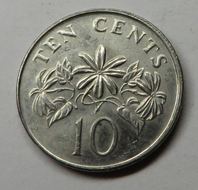 Singapore 10 Cents 1986 Copper-Nickel KM#51 UNC