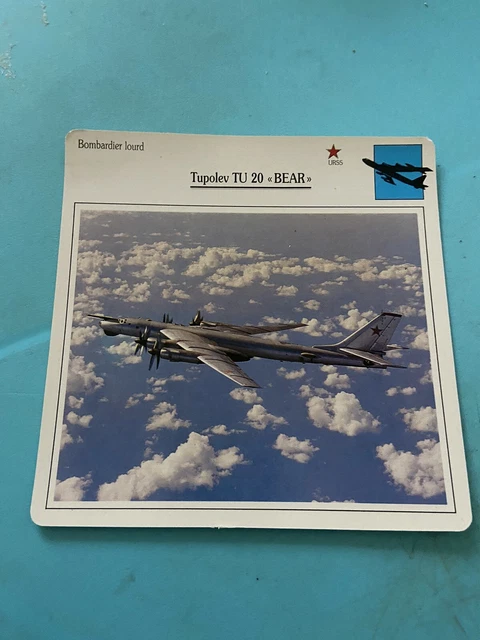 Carte de Collection Bombardier Lourd Tupolev TU 20 « BEAR»