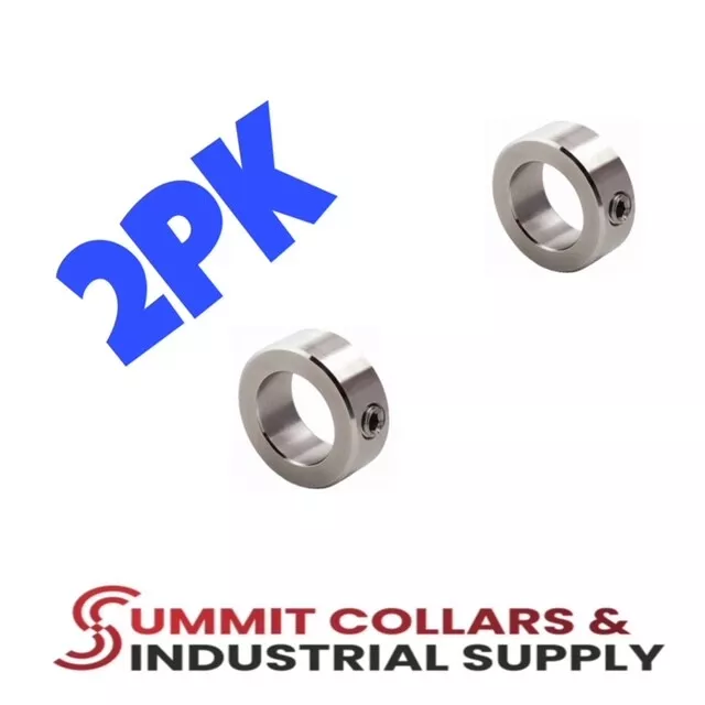 3/8” ID Bore Stainless Steel Shaft Collars Set Screw Style (2 PCS)