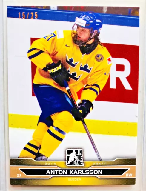 2014 In The Game Draft Prospects Itg Hockey Bronze Ssp #67 Anton Karlsson /25