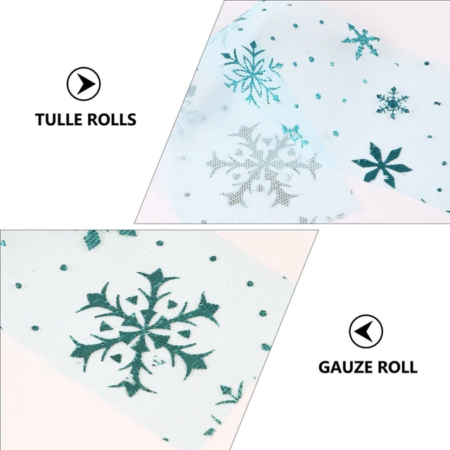 2 Sets Winter Band Hochzeit Tüll Rollen Tüll Band Weihnachten Tüll Stoff 2