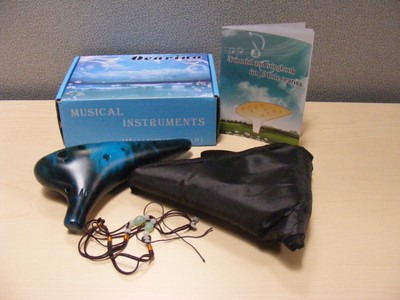 Horse Ocarina 12 Tones Alto C with Song Book Display Stand Neck String for Gift