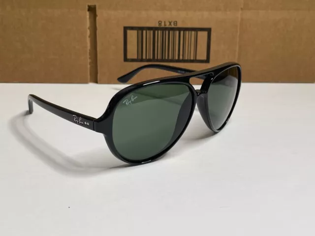 Pre-Owned Ray-Ban Sunglasses RB 4125 Cats 5000 601 Black Frame Green lens 59MM