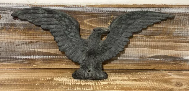 Vintage Cast Iron Metal Eagle Wall Hanging Decorative Plaque 17" Wide
