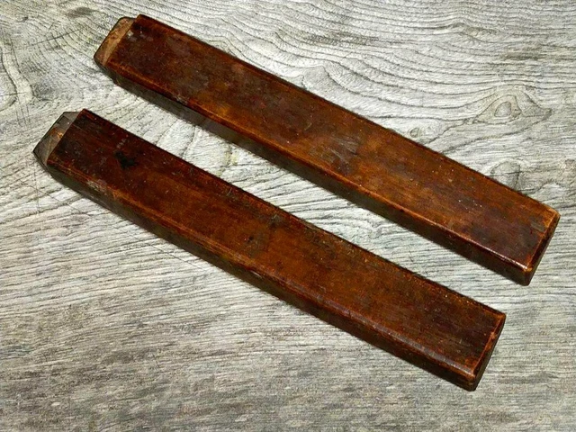 Hyoshigi Kabuki Blocks Sumo Clappers Wooden Japan Meiji Era 305mm Antique