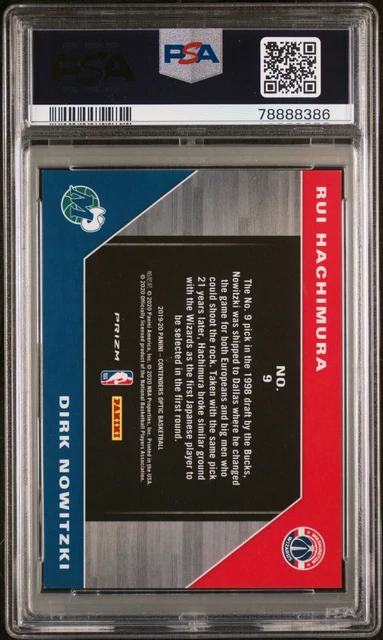 Psa 9 Panini Contenders Optic Historic Picks Hachimura/Nowitzki Red Cracked Ice