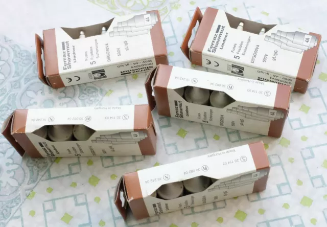 25x Ferraz Shawmut DIIGG50V4 Fusible bouteille DII gG 4A - 500V. Lot de 25