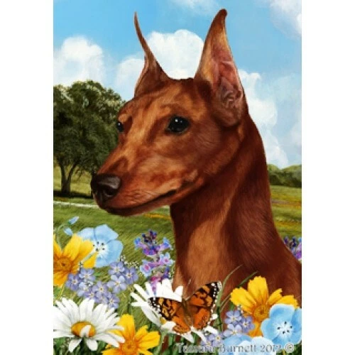 Summer House Flag - Red Miniature Pinscher 18223