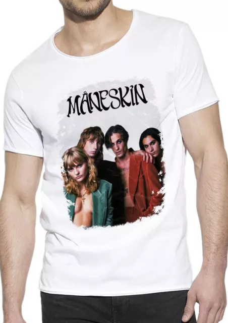 T-Shirt Maneskin Rock Musica Uomo Abbigliamento 100% Cotone Taglia dalla S a XXL 2