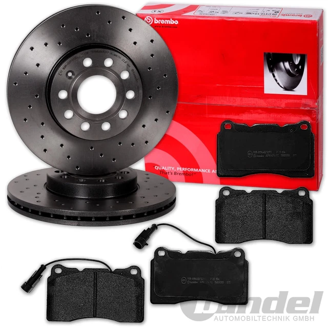 DISCHI FRENO FORATI BREMBO + PASTIGLIE ANTERIORI adatte per ALFA ROMEO GIULIETTA 940