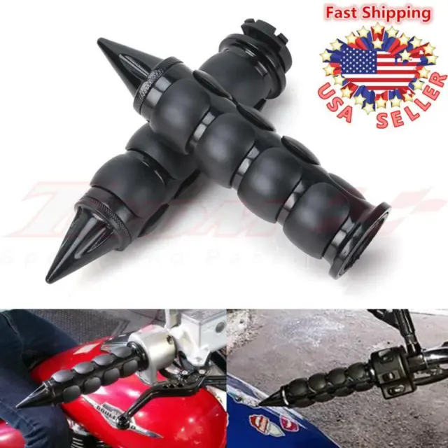 1" 25mm Spike Motorcycle Universal Handlebar Non-Slip End Hand Grips For Harley