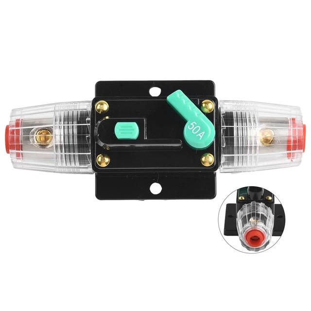 2 Disjoncteurs Auto-réinitialisants 12V-48V 15A - Parfaits Pour L'audio Voiture, Bateaux, Camping-cars