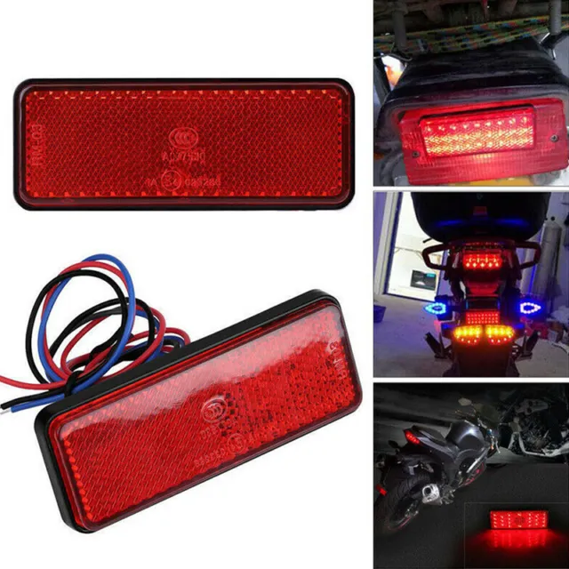 Universal Motorcycle Bike LED Stop Brake License Plate Rear Tail Light Smoke Len