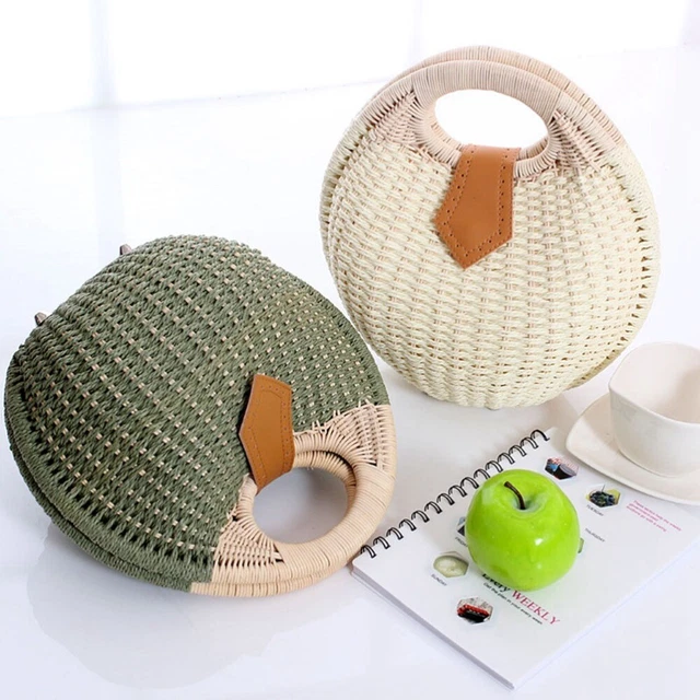 Handbag Rattan Green Handbags Women Straw Purses Women Wallet 6