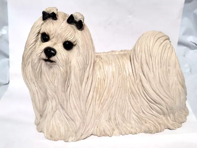 SANDICAST VINTAGE MALTESE TERRIER Designed & Signed by SANDRA BRUE 1987