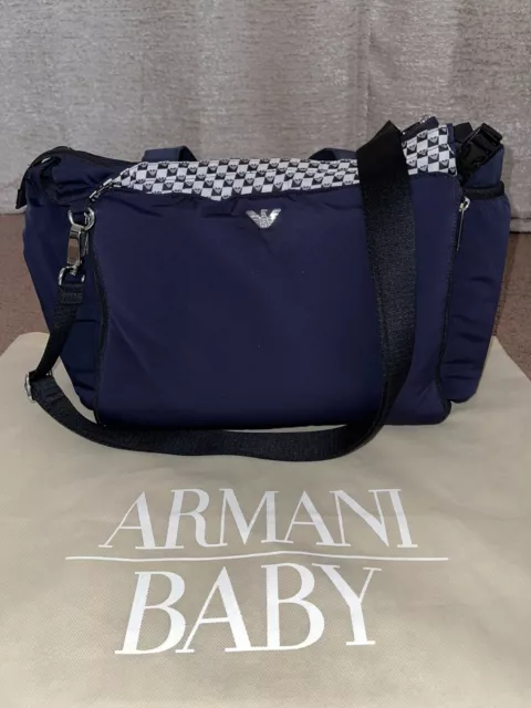 Emporio Armani Navy Logo Changing Bag with Baby Bottle Holder
