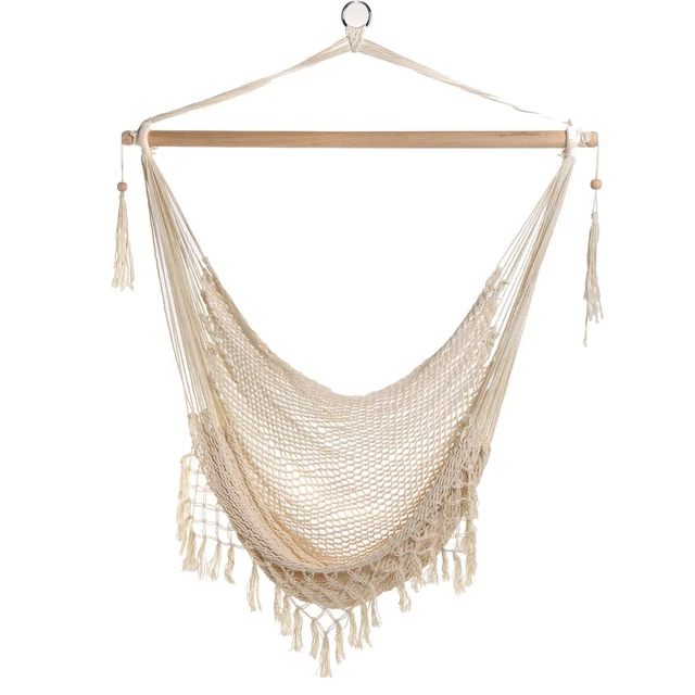 B-Ware Hängesessel Hängestuhl Hängeschaukel Hängekorb Hängematte Hängesitz Beige
