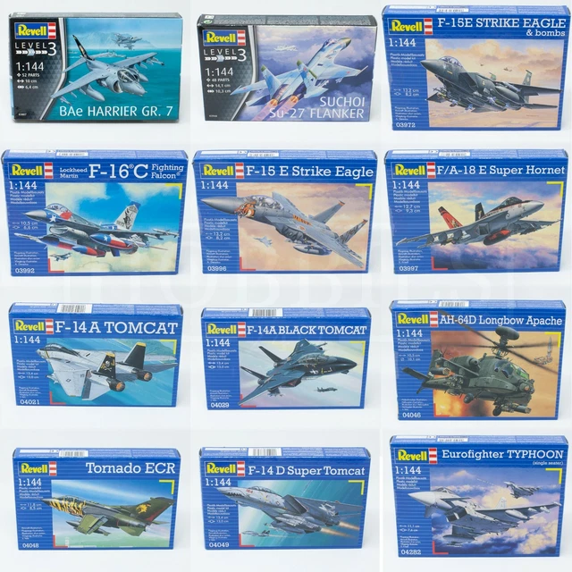 REVELL 1/144 SCALE Model Kits Jet Fighters Plane F15 Harrier Tornado