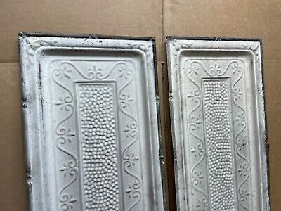 2pc Lot of 24" by 12" Antique Ceiling Tin Metal Reclaimed Salvage Art Craft 2