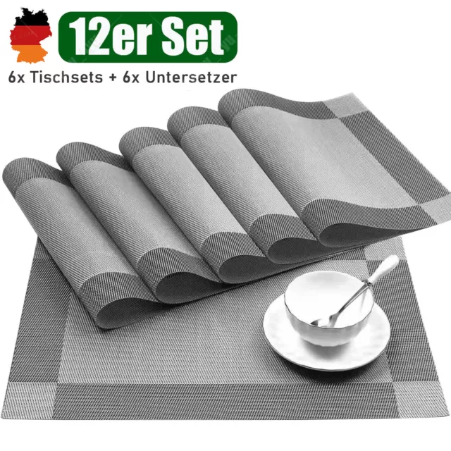 Tischset PVC Platzset Untersetzer Platzdeckchen Abwaschbar Platzdecke 12er Set