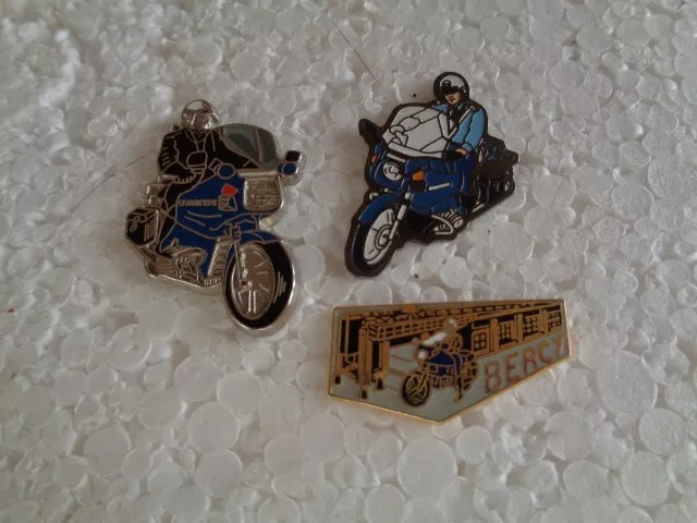 Job lot of 3  Police motorcycle department metal lapel pins