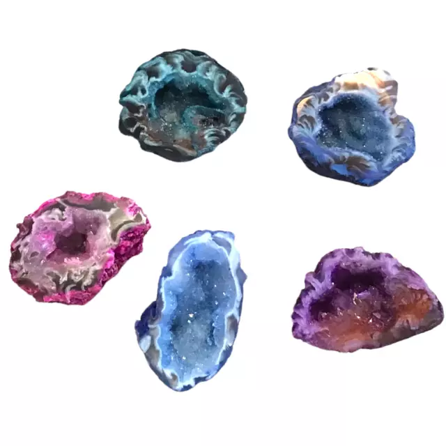 gefärbte halbe Achat Geode | aufgeschnitten und poliert | A* Qualität |