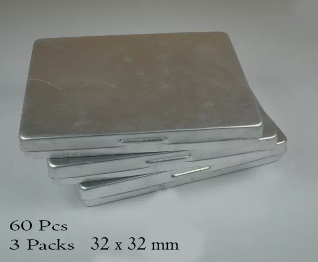 Poner Caja 3 Pack 60 Piezas/32 MM Tamaño Grande Aluminio Jar Con Vidrio Tapa De