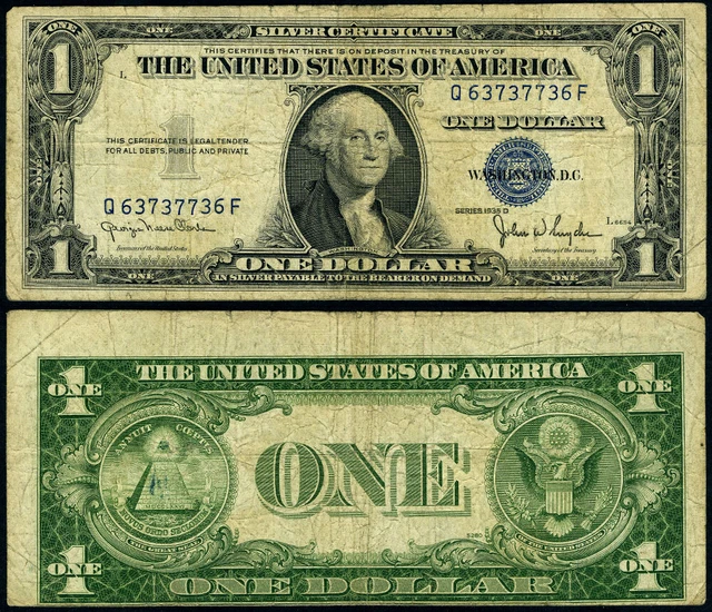 FR. 1613 N $1 1935-D Silver Certificate Narrow ERROR Fine - Misalign 1st Print