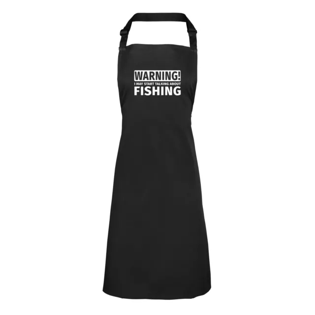 Warning May Start Talking about Fishing Mens Womens Apron