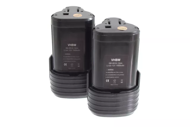 2x BATTERIE 12V 1500mAh Li-Ion pour Worx W125.4, W125.5, W125.M