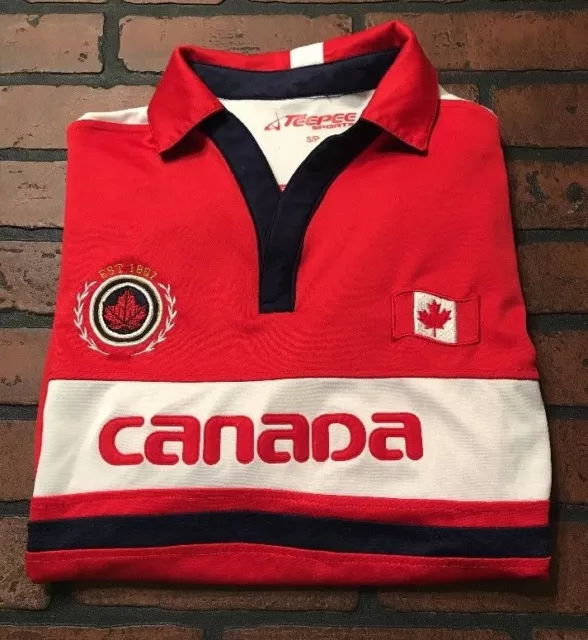 Canada Polo Shirt Jersey Teepee Sports Men's Size Small