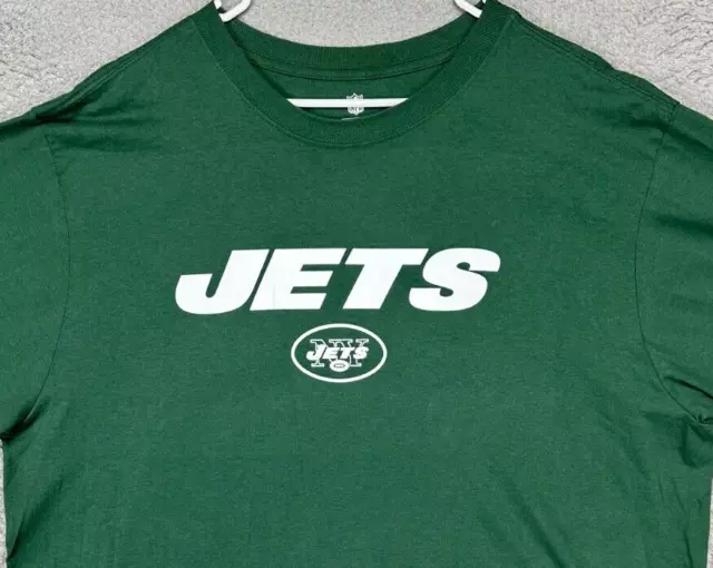 Camiseta New York Jets para Hombre 2XL Verde 100% Algodón Mangas Largas Cuello Redondo NFL