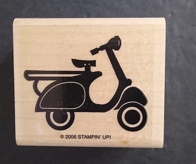Stampin' Up Rubber Stamp Scooter Motorized Motor Bike Moped Vehicle 2006