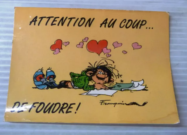 carte postale gaston lagaffe attention au coup .... de foudre !  franquin