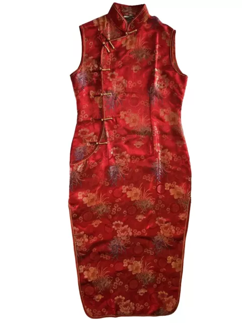 Oriental Chinese Cheongsam Qipao Red Dress Ming Zhou 2 Extra Large