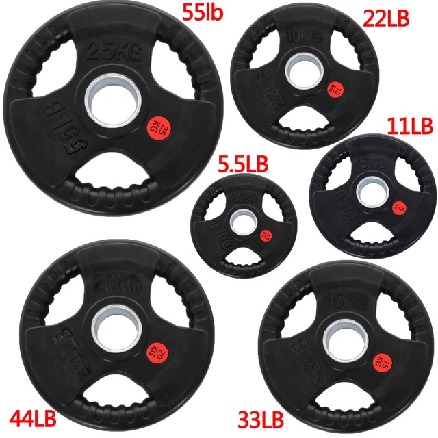 Olympic Bumper Plate Sets of Twin 2“ Rubber Weight Plates 10/15/25/35/45/55lbs