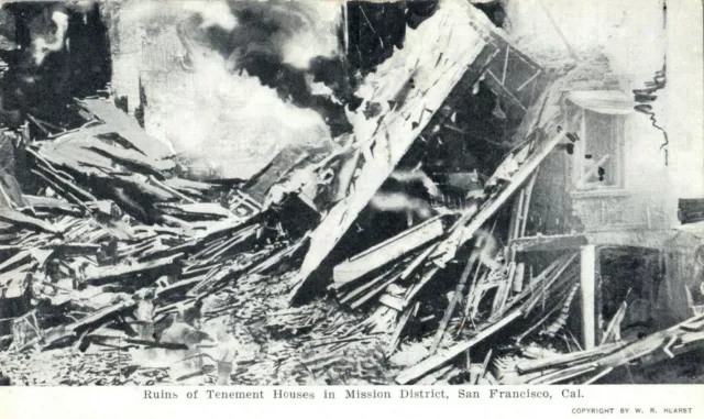 1906 Ruins Mission District San Francisco Earthquake Fire California CA Postcard