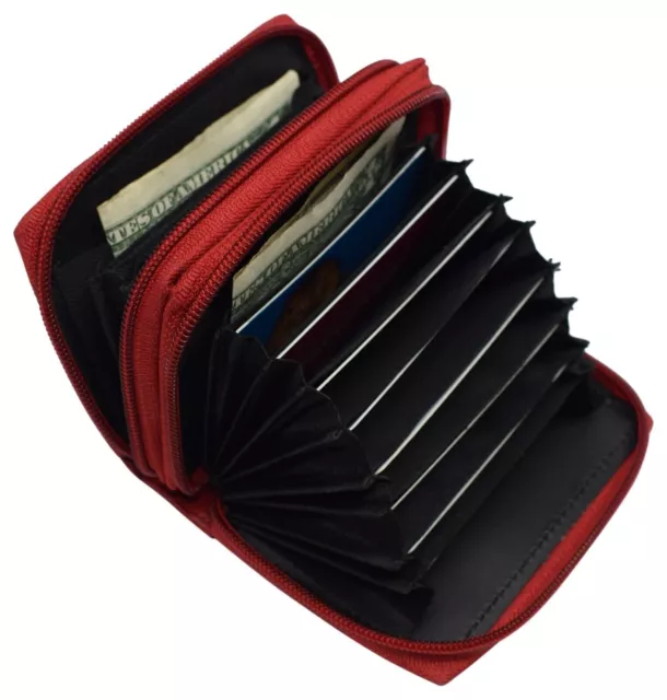 Mens Womens Wallet Credit Card Holder Leather RFID Blocking Zipper Pocket Purse