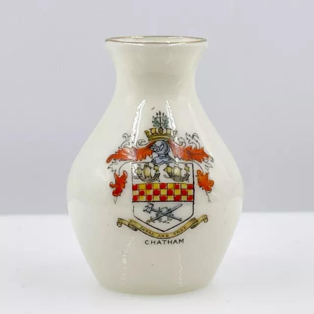 Vintage Foley China - Crested China Model Of Swindon Vase - Chatham Crest