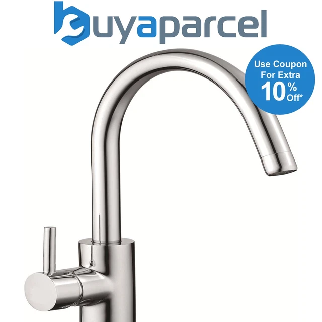 Modern Side Lever Monobloc Kitchen Mixer Tap Chrome 360 Swivel Spout