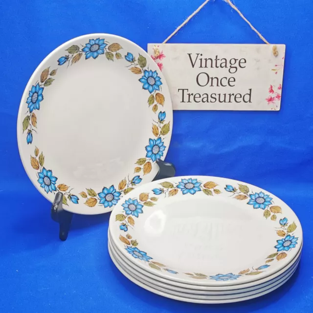 FLEURETTE Retro 1970s * 6 x SIDE PLATES (7")  * British Anchor Hostess VGC