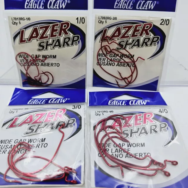EAGLE CLAW LAZER Alaskan Hooks L1182Sr Red Size 6/0 Choose Qty. 25,50,100  $7.99 - PicClick