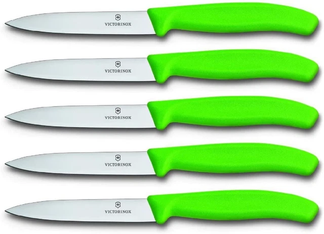 Victorinox 5-tlg Gemüsemesser Set Swiss Classic Grün – 10 cm ohne Wellenschliff