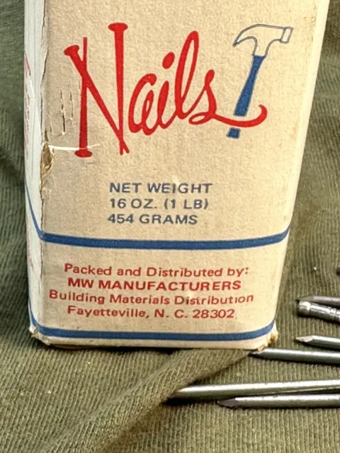 Vintage box of nails - Lowe's Your Household Word.  Open box.  6D Finishing 2in. 7
