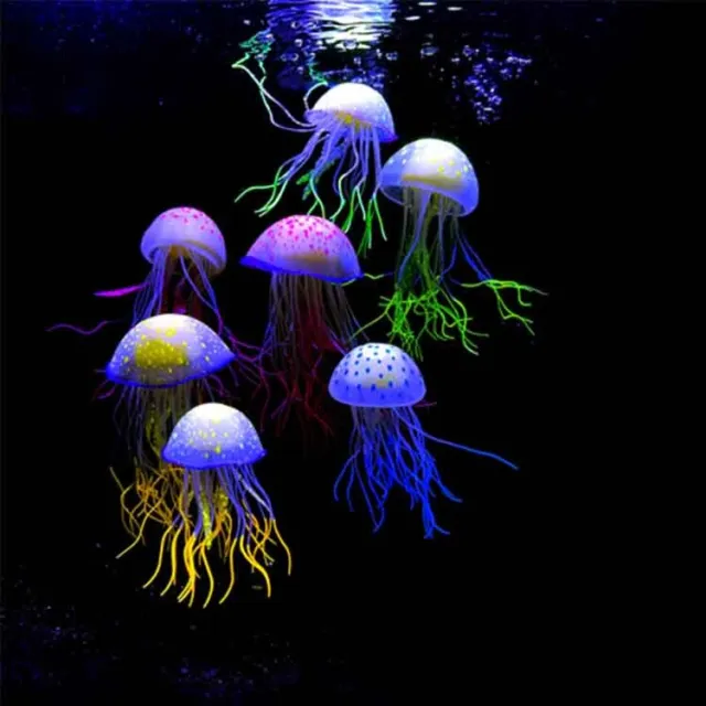 Artificial Jellyfish Tropical Fluorescence Aquarium Fish Tank Landscaping Decor