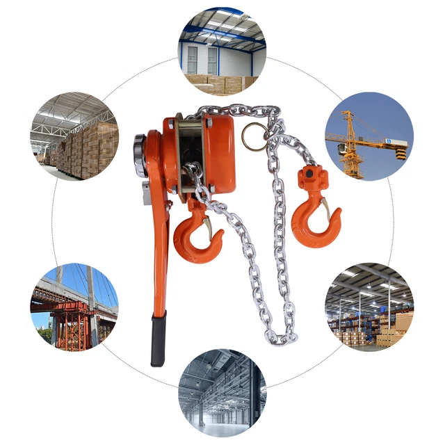 1.5Ton Manual Manual Chain Lever Block Hoist Come Along Ratchet Lift w/Two Hooks
