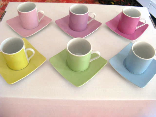 Service A Cafe (Moka) 6 Tasses + Sous-Tasses (H-58)