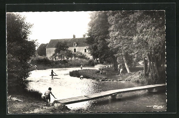 CPA Donzy, Bords du Nohain 1964