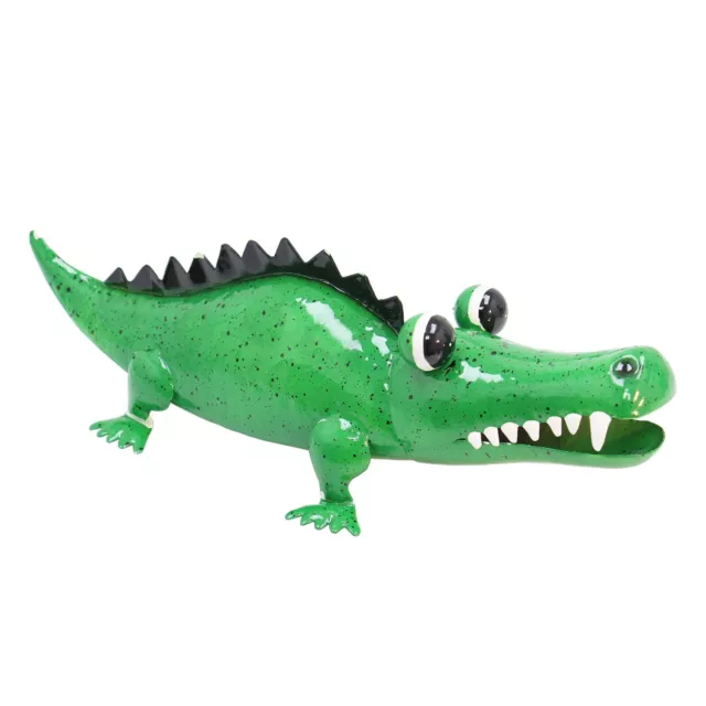 Crocodile Metal Garden Sculpture - Handmade Decorative Cartoon Animal Ornament