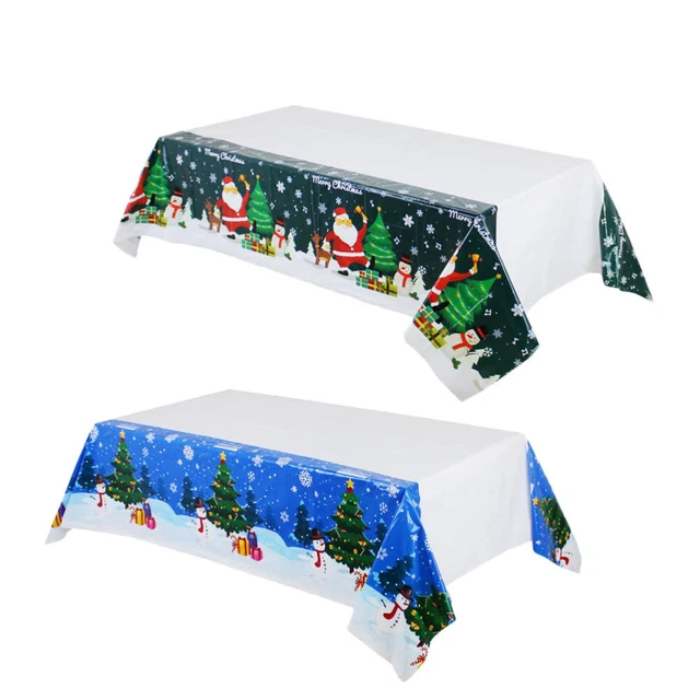 2 piezas mantel de Navidad mantel de polietileno mantel de plástico